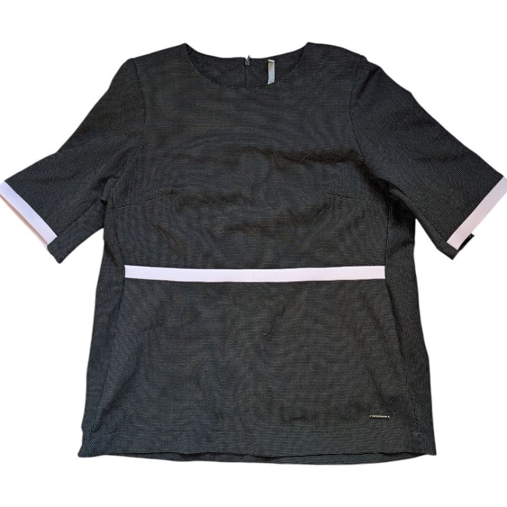 Cop.Copine Black and White Micro Heart Short Sleeve Top Large